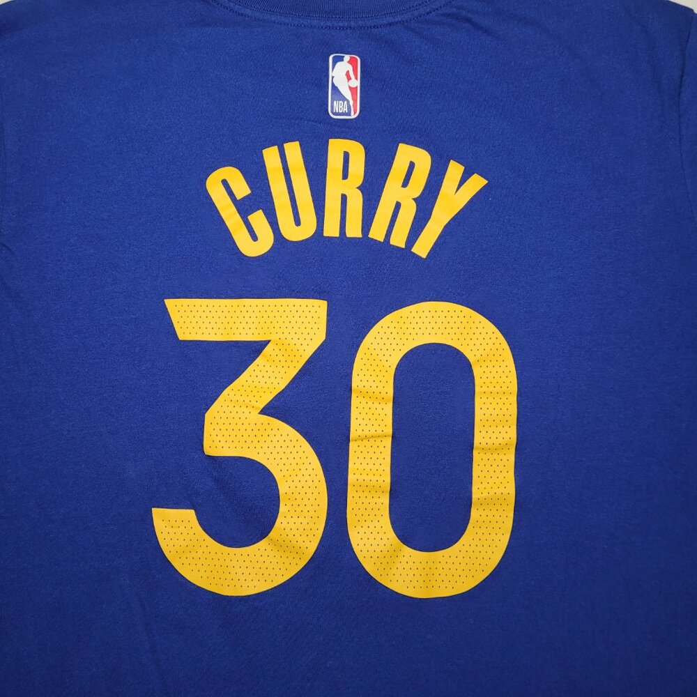 Nike Golden State Warriors T-Shirt Crewneck Stephen Curry #30 Blue Mens L NBA - Picture 8 of 8